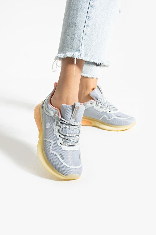 Hammer Jack Gri-Şeftali Kadın Sneaker 14895 - Görsel 3