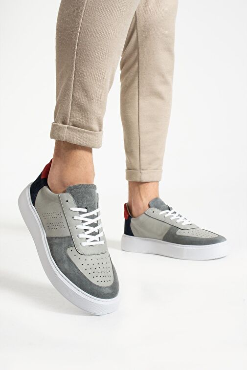 Hammer Jack Twent Hakiki Deri Gri Erkek Ayakkabı - Görsel 5