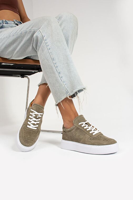 Hammer Jack Haki Kadın Süet Günlük Ayakkabı 15160 - Görsel 3