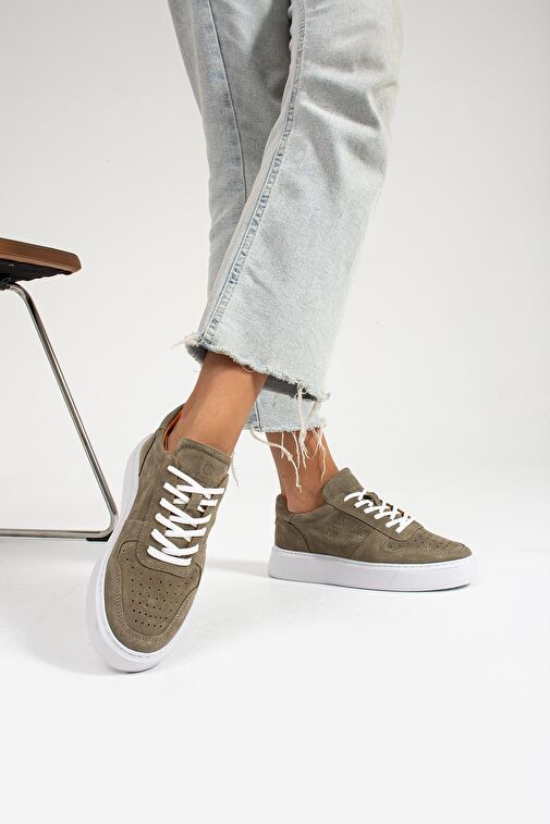 Hammer Jack Haki Kadın Süet Günlük Ayakkabı 15160 - Görsel 5