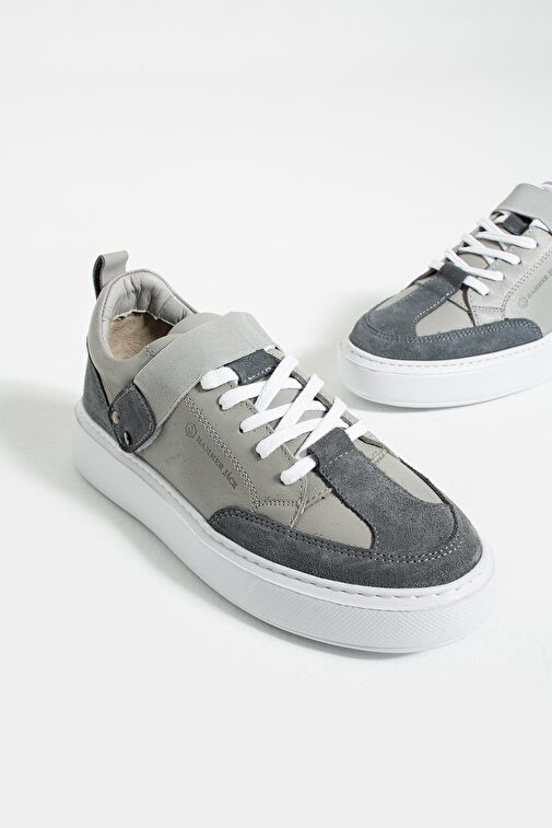 Hammer Jack Bonde Hakiki Deri Gri Kadın Ayakkabı - Görsel 5