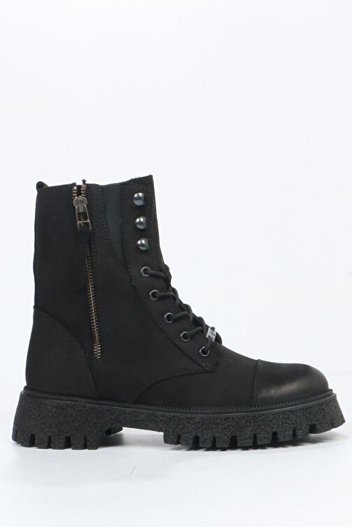 Hammer Jack Geillis Hakiki Deri Siyah Kadın Bot - Görsel 2