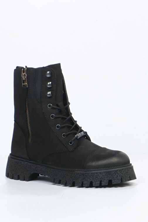 Hammer Jack Geillis Hakiki Deri Siyah Kadın Bot - Görsel 3