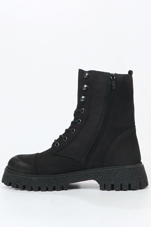 Hammer Jack Geillis Hakiki Deri Siyah Kadın Bot - Görsel 5