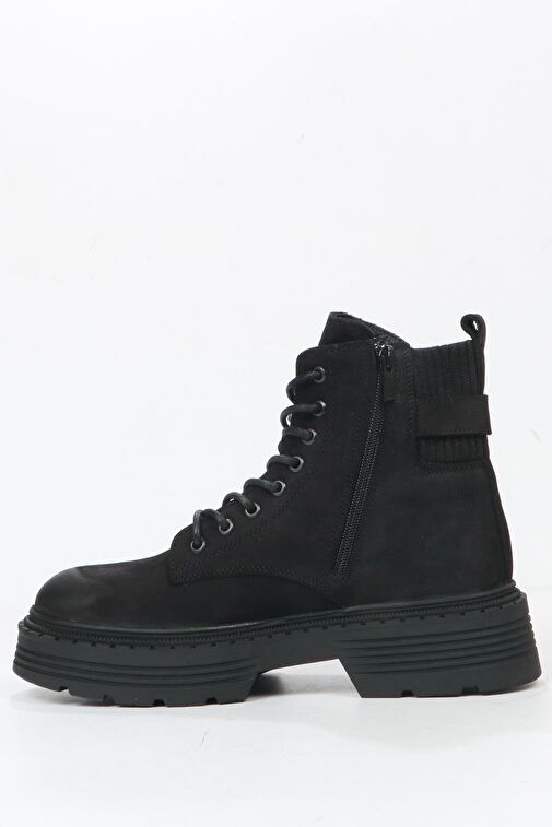 Hammer Jack Carmen Hakiki Deri Siyah Kadın Bot - Görsel 3