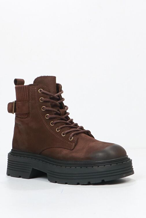 Hammer Jack Carmen Hakiki Deri Kahverengi Kadın Bot - Görsel 3