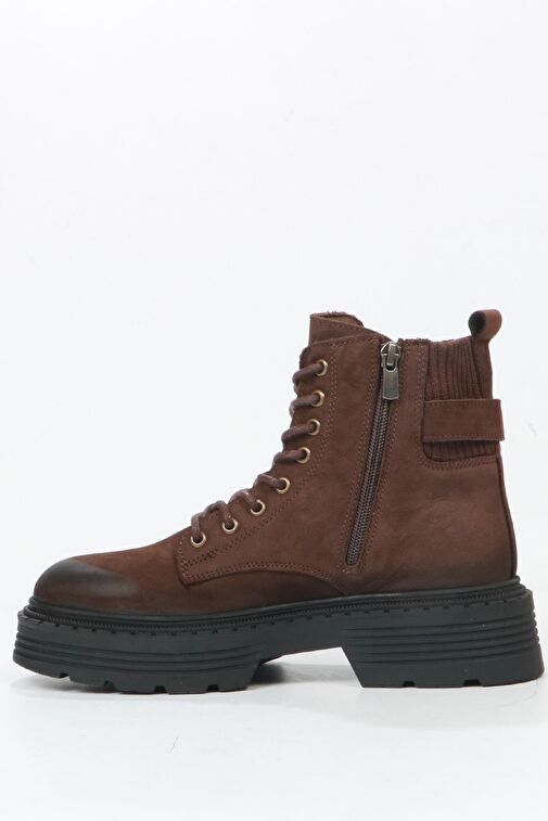 Hammer Jack Carmen Hakiki Deri Kahverengi Kadın Bot - Görsel 5