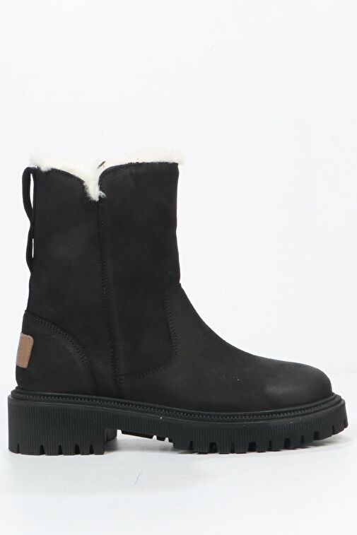 Hammer Jack Pilus Hakiki Deri Siyah Kadın Bot - Görsel 2