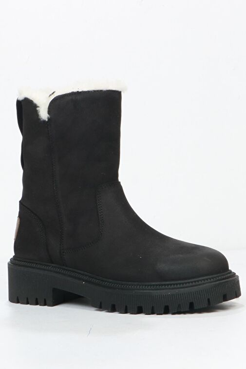 Hammer Jack Pilus Hakiki Deri Siyah Kadın Bot - Görsel 3