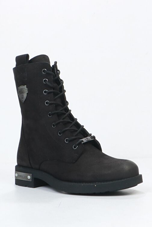 Hammer Jack Della Hakiki Deri Siyah Kadın Bot - Görsel 3