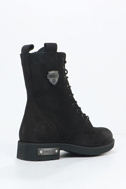 Hammer Jack Della Hakiki Deri Siyah Kadın Bot - Görsel 4