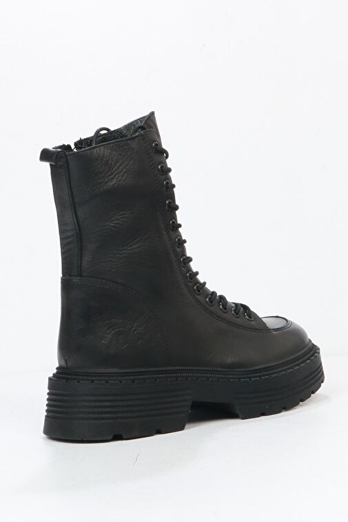 Hammer Jack Loberia Hakiki Deri Siyah Kadın Bot - Görsel 4