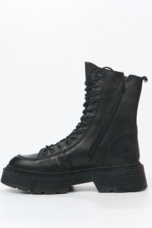 Hammer Jack Loberia Hakiki Deri Siyah Kadın Bot - Görsel 5