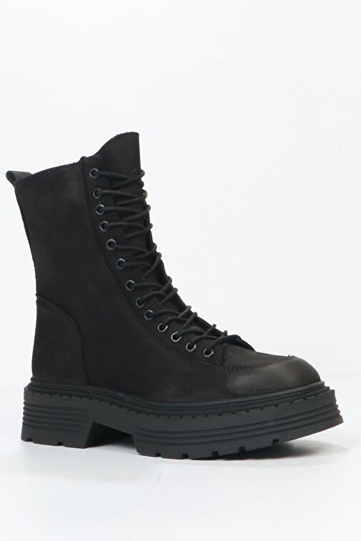 Hammer Jack Loberia Hakiki Deri Siyah Kadın Bot - Görsel 3