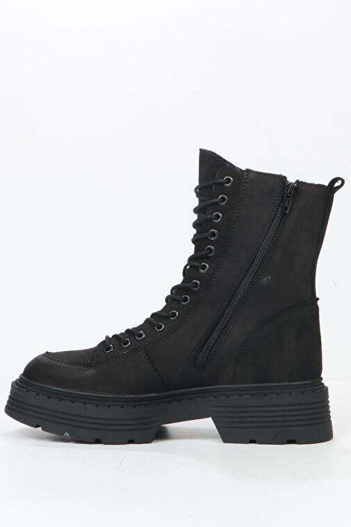 Hammer Jack Loberia Hakiki Deri Siyah Kadın Bot - Görsel 5