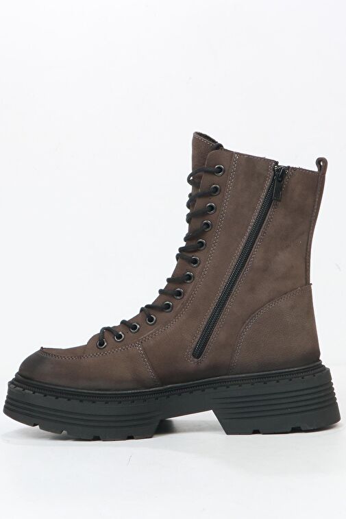 Hammer Jack Loberia Hakiki Deri Gri Kadın Bot - Görsel 5