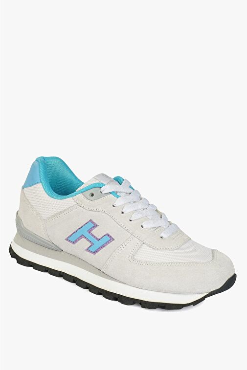 Hammer Jack Peru Hakiki Deri Peru Beyaz Mavi Kadın Spor Ayakkabı - Görsel 3