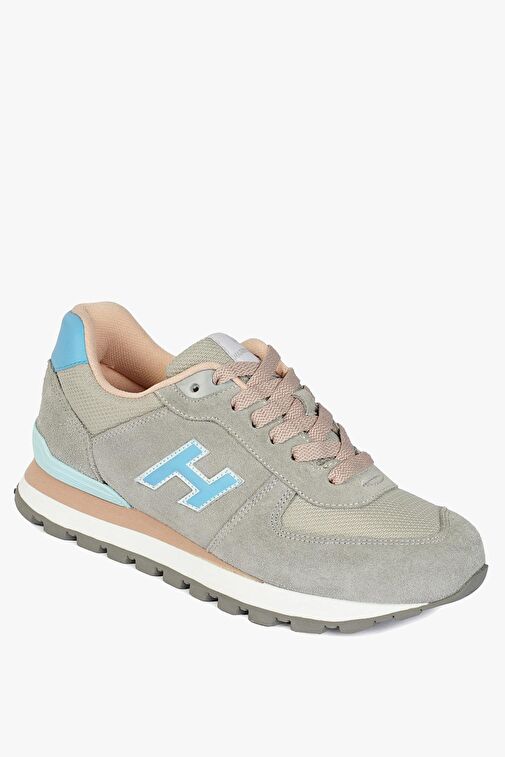 Hammer Jack Peru Hakiki Deri Gri Bebe Mavi Kadın Spor Ayakkabı - Görsel 3