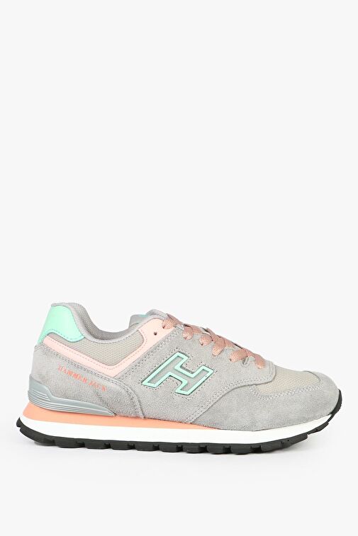 Hammer Jack Chile Hakiki Deri Gri Somon Kadın Spor Ayakkabı - Görsel 2
