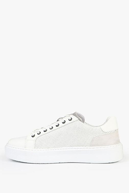 Hammer Jack Hakiki Deri Orlean Beyaz Siyah Erkek Ayakkabı - Görsel 4