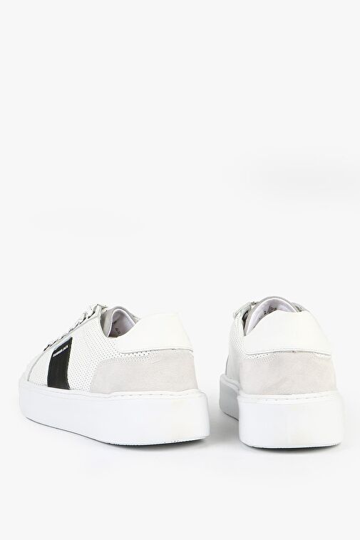 Hammer Jack Hakiki Deri Orlean Beyaz Siyah Erkek Ayakkabı - Görsel 5