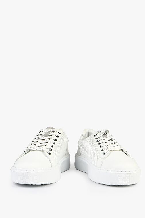 Hammer Jack Hakiki Deri Orlean Beyaz Siyah Erkek Ayakkabı - Görsel 6