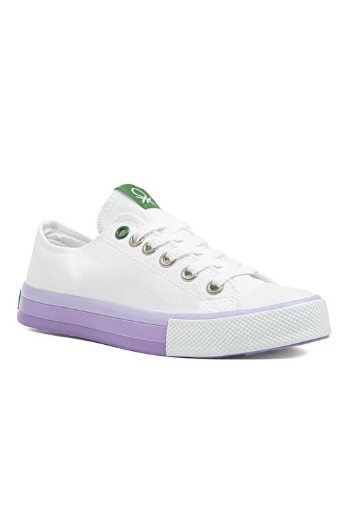 United Colors of Benetton Beyaz-Lila Kadın Sneaker BN-30176-Beyaz Lila - Görsel 2