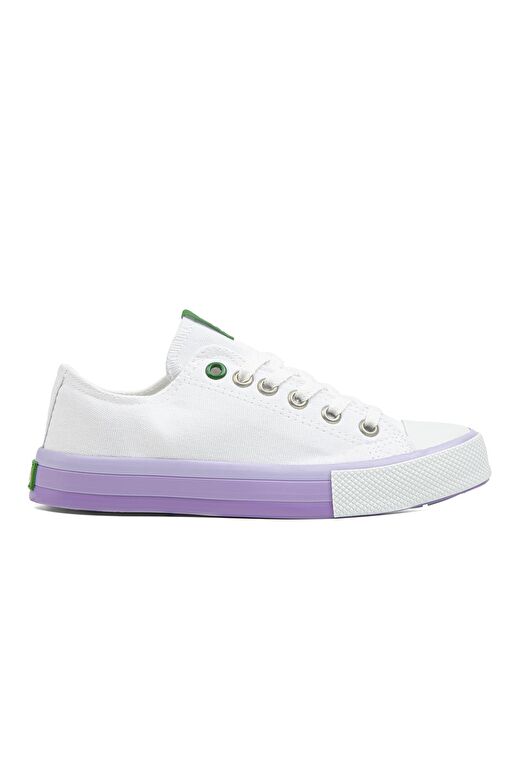 United Colors of Benetton Beyaz-Lila Kadın Sneaker BN-30176-Beyaz Lila - Görsel 4