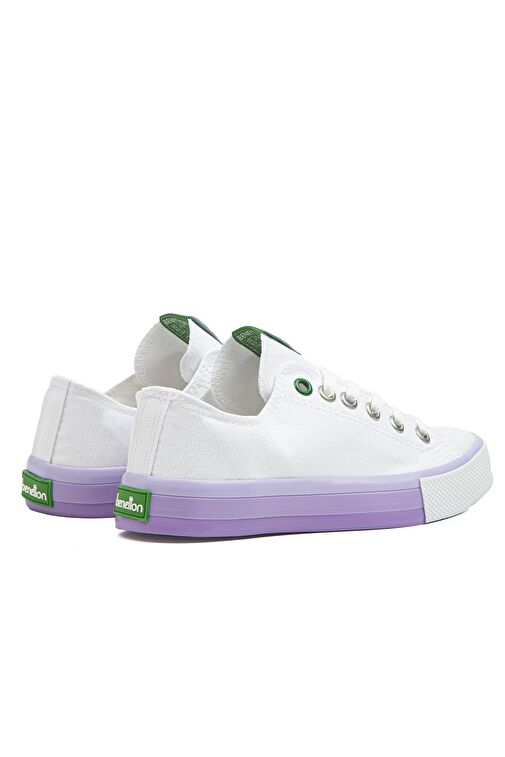 United Colors of Benetton Beyaz-Lila Kadın Sneaker BN-30176-Beyaz Lila - Görsel 5