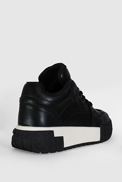 Burton Erkek Deri Sneaker Ayakkabı Siyah - Görsel 3