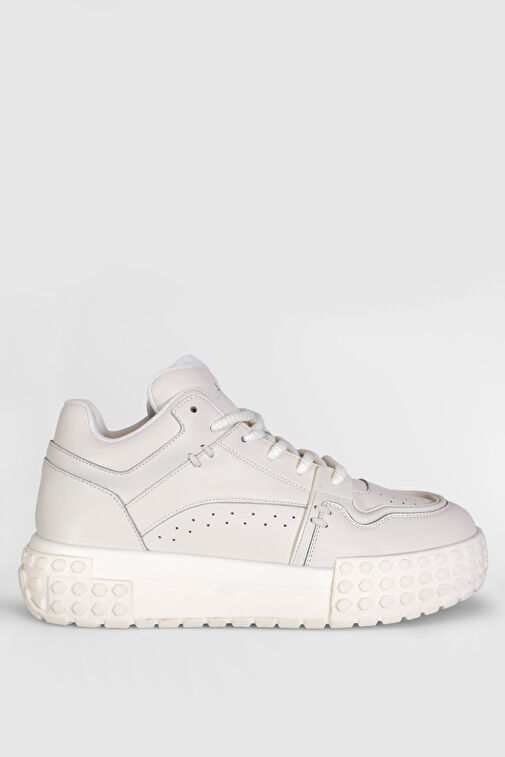 Burton Erkek Deri Sneaker Ayakkabı Beyaz - Görsel 2