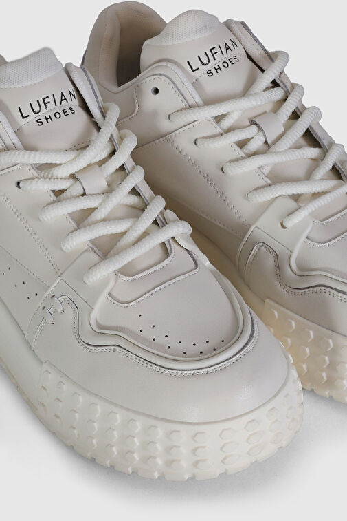 Burton Erkek Deri Sneaker Ayakkabı Beyaz - Görsel 4