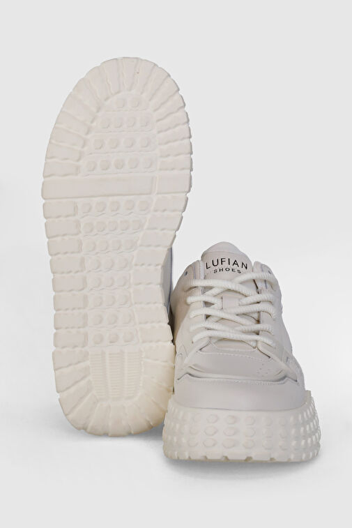 Burton Erkek Deri Sneaker Ayakkabı Beyaz - Görsel 5