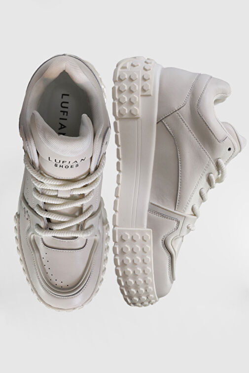 Burton Erkek Deri Sneaker Ayakkabı Beyaz - Görsel 6