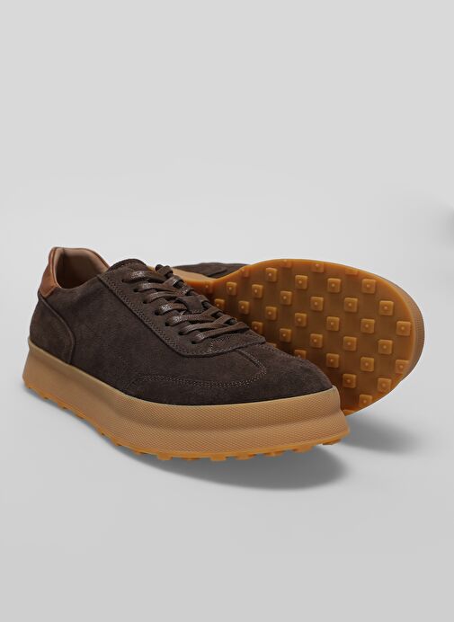 Adam Erkek Deri Sneaker Ayakkabı Kahverengi - Görsel 6