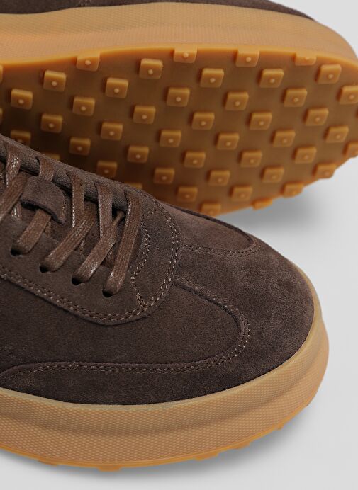 Adam Erkek Deri Sneaker Ayakkabı Kahverengi - Görsel 5