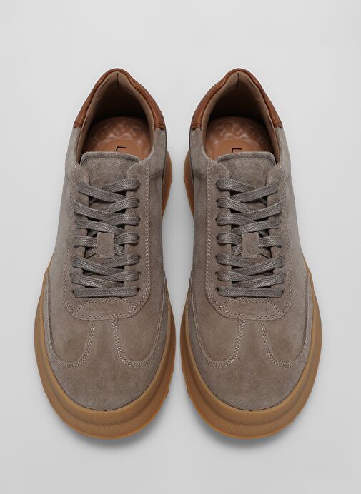 Adam Erkek Deri Sneaker Ayakkabı Bej - Görsel 4