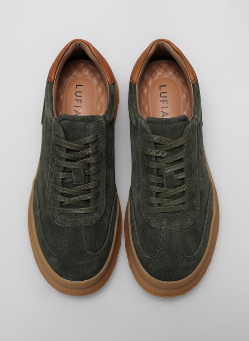 Adam Erkek Deri Sneaker Ayakkabı Yeşil - Görsel 4