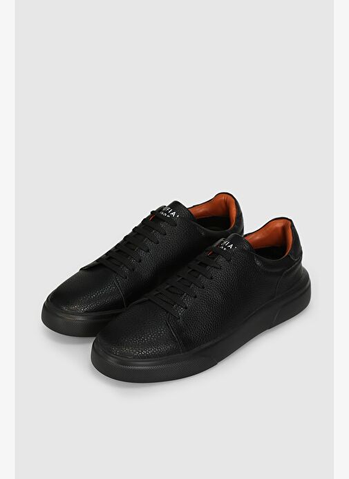Tommy Erkek Deri Sneaker Ayakkabı Siyah - Görsel 5