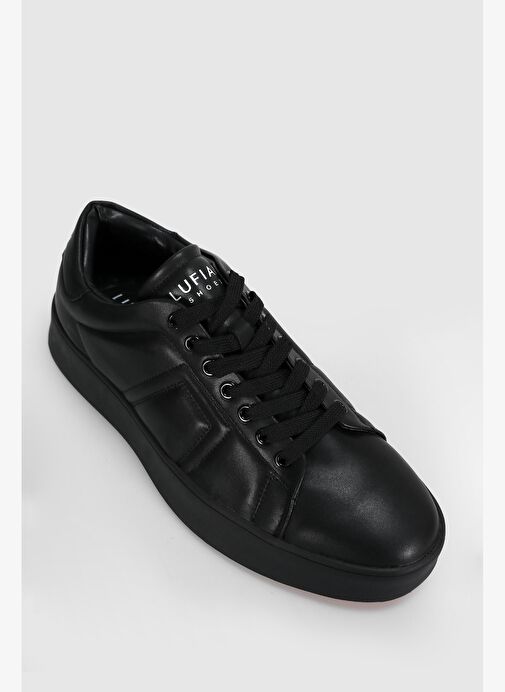 Zeus Erkek Deri Sneaker Ayakkabı Siyah - Görsel 4