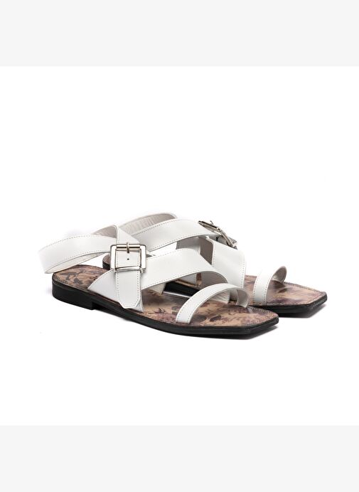 Kadın Sandalet ES- COS-13 BYZ John May Beyaz - Görsel 3