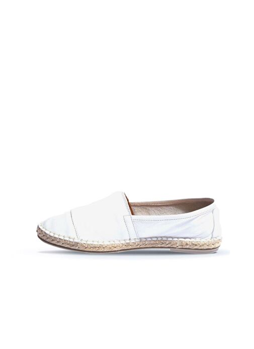 Bueno Shoes Beyaz Deri Kadın Espadril Ayakkabı 01wj0300 - Görsel 4