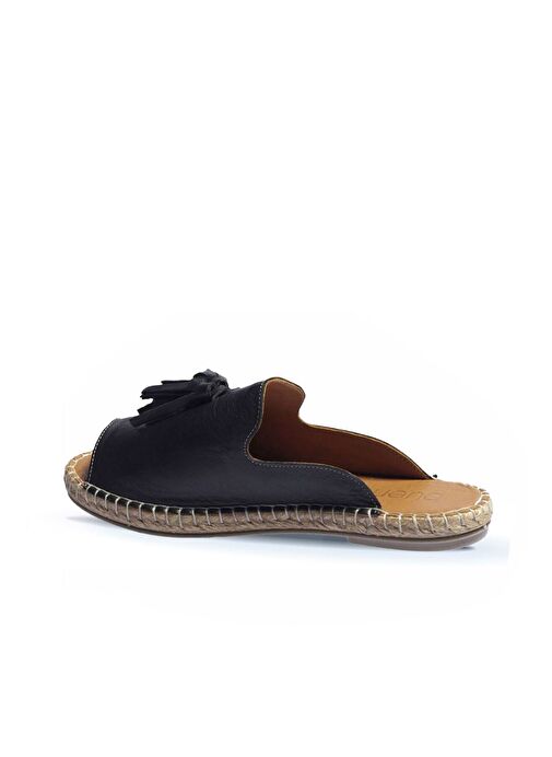 Bueno Shoes Siyah Deri Kadın Espadril Terlik 01wj0311 - Görsel 5