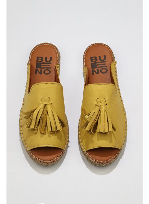 Bueno Shoes Sarı Deri Kadın Espadril Terlik 01wj0311 - Görsel 2