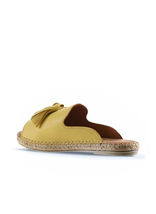 Bueno Shoes Sarı Deri Kadın Espadril Terlik 01wj0311 - Görsel 6