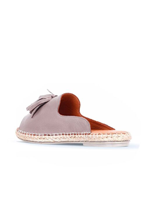 Bueno Shoes Gri Deri Kadın Espadril Terlik 01wj0311 - Görsel 5