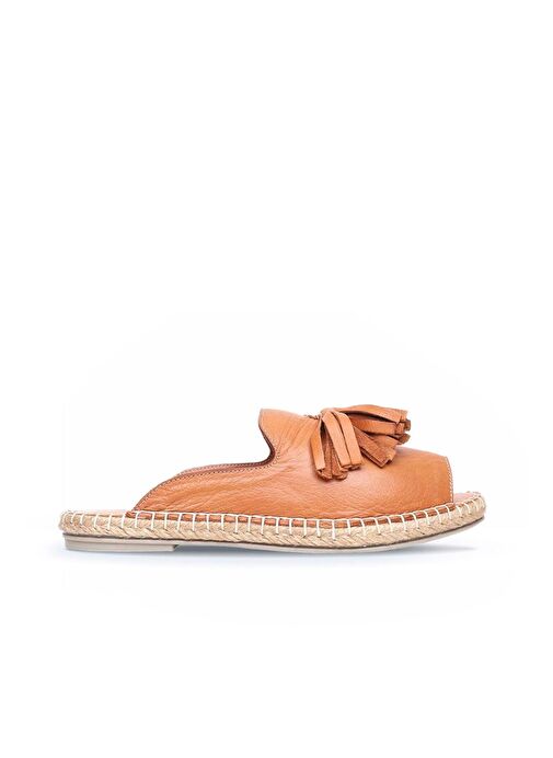 Bueno Shoes Taba Deri Kadın Espadril Terlik 01wj0311 - Görsel 2