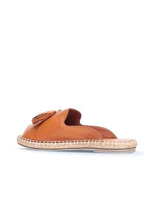 Bueno Shoes Taba Deri Kadın Espadril Terlik 01wj0311 - Görsel 5