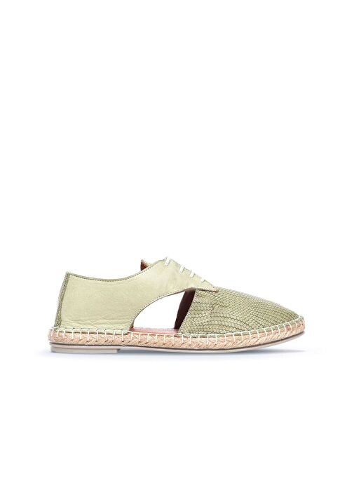 Bueno Shoes Haki Deri Kadın Espadril Ayakkabı 01wl0451 - Görsel 2