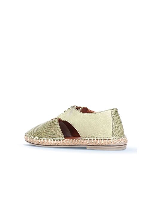 Bueno Shoes Haki Deri Kadın Espadril Ayakkabı 01wl0451 - Görsel 5